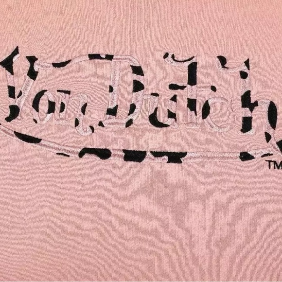 Von Dutch Pink Hoodie Sweatshirt with Drawstring Hood and Graphic Design - Picture 2 of 9